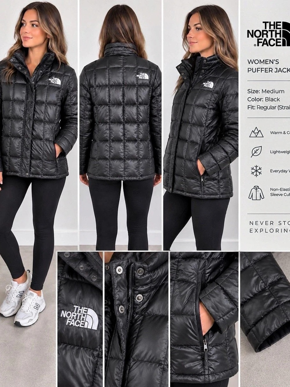 The North Face Women's Black Puffer Jacket Size Medium